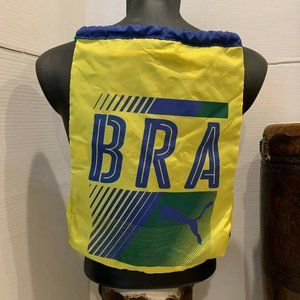 Puma Brazil Blue Yellow Green Drawstring Bag